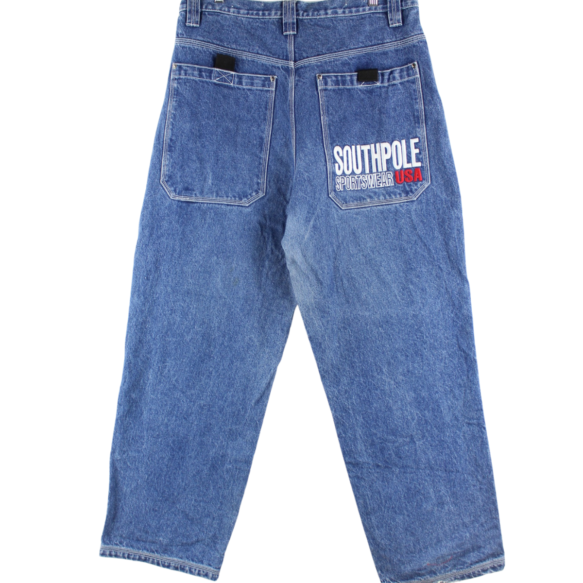 Southpole y2k Embroidered Baggy Denim Jeans Blue W40 L34 – Peeces