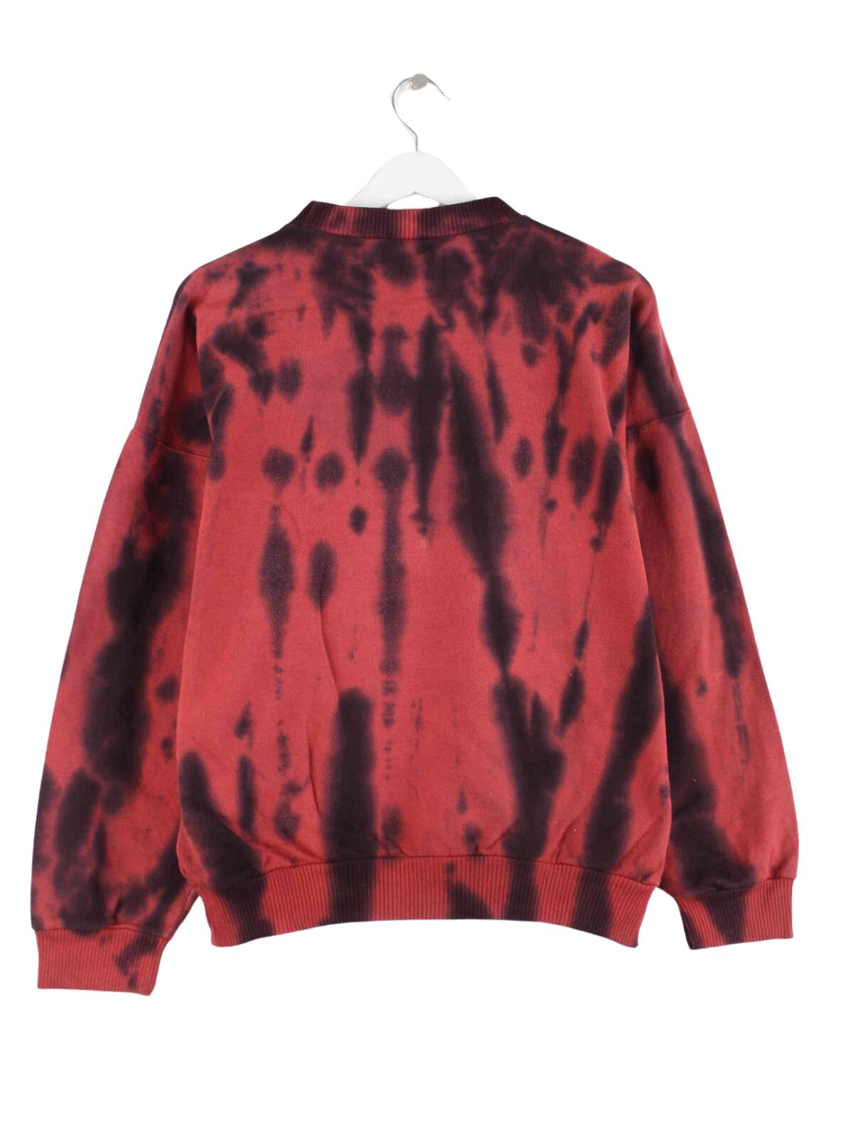 Vintage 90s Jogging Print Tie Dye Sweater Rot (back image)