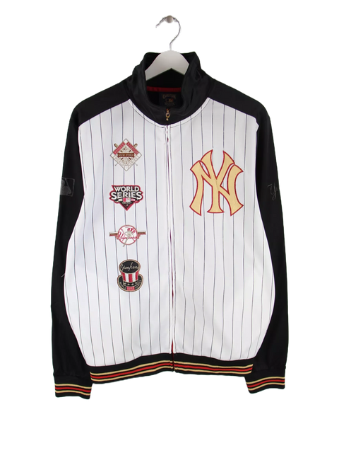 Majestic 90s Vintage MLB New York Yankees World Series Pinstripe Trainingsjacke Schwarz M