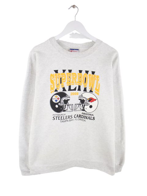 Hanes 2009 Vintage NFL Super Bowl XLIII Print Sweater Grau S