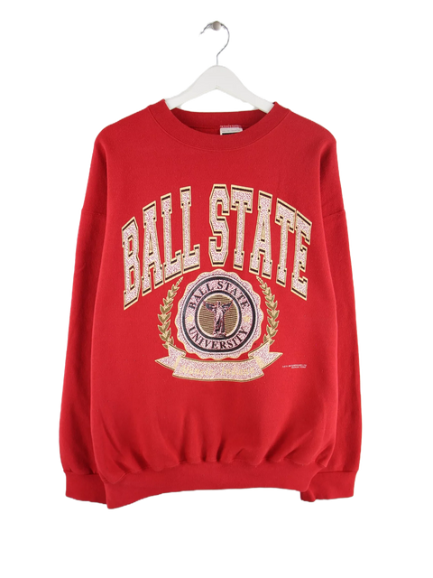 Tultex 90s Vintage Ball State Print Sweater Rot XL