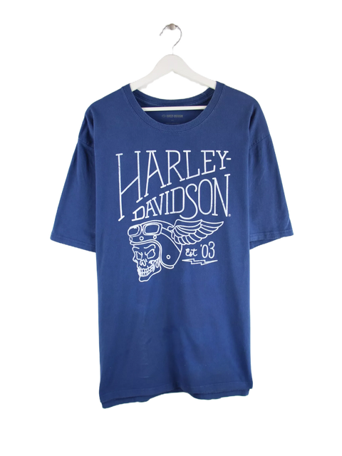 Harley Davidson Est '03 Print T-Shirt Blau 4XL