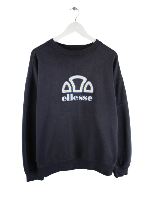 Ellesse 90s Vintage Big Logo Pull Bleu L