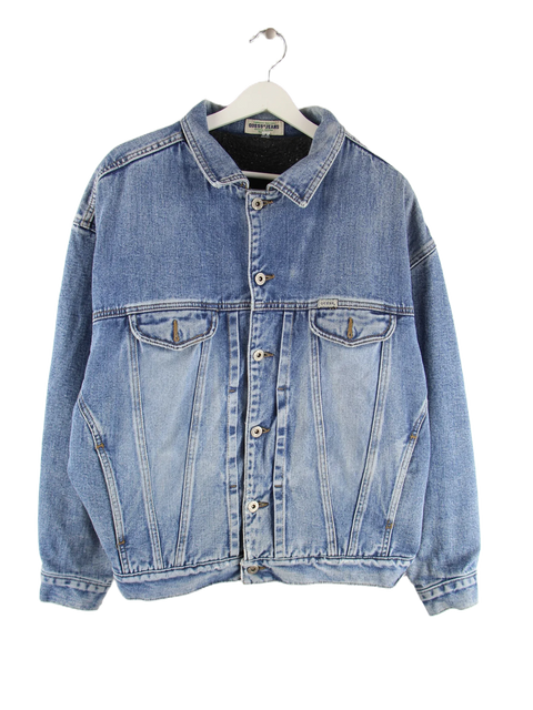 Guess 90s Vintage Fleece Jeansjacke Blau M