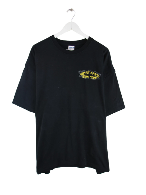 Gildan 00s Great Lakes Burn Camp Print T-Shirt Schwarz XXL
