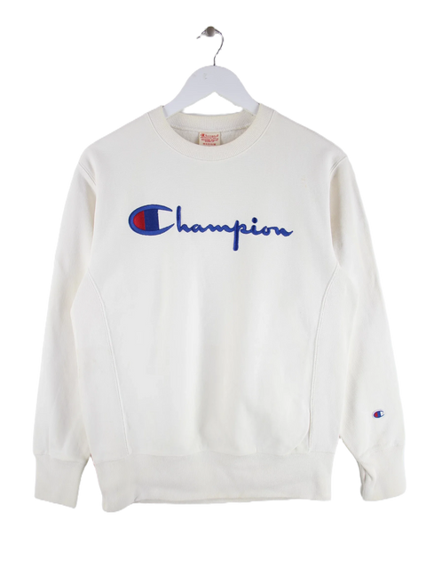 Champion Reverse Weave Spellout Sweater Weiß M