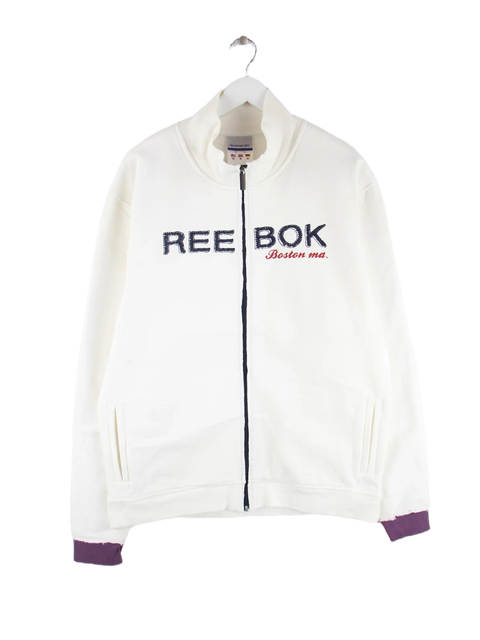 Reebok 00s Cartoon Spellout Embroidery Sweatjacke Weiß L