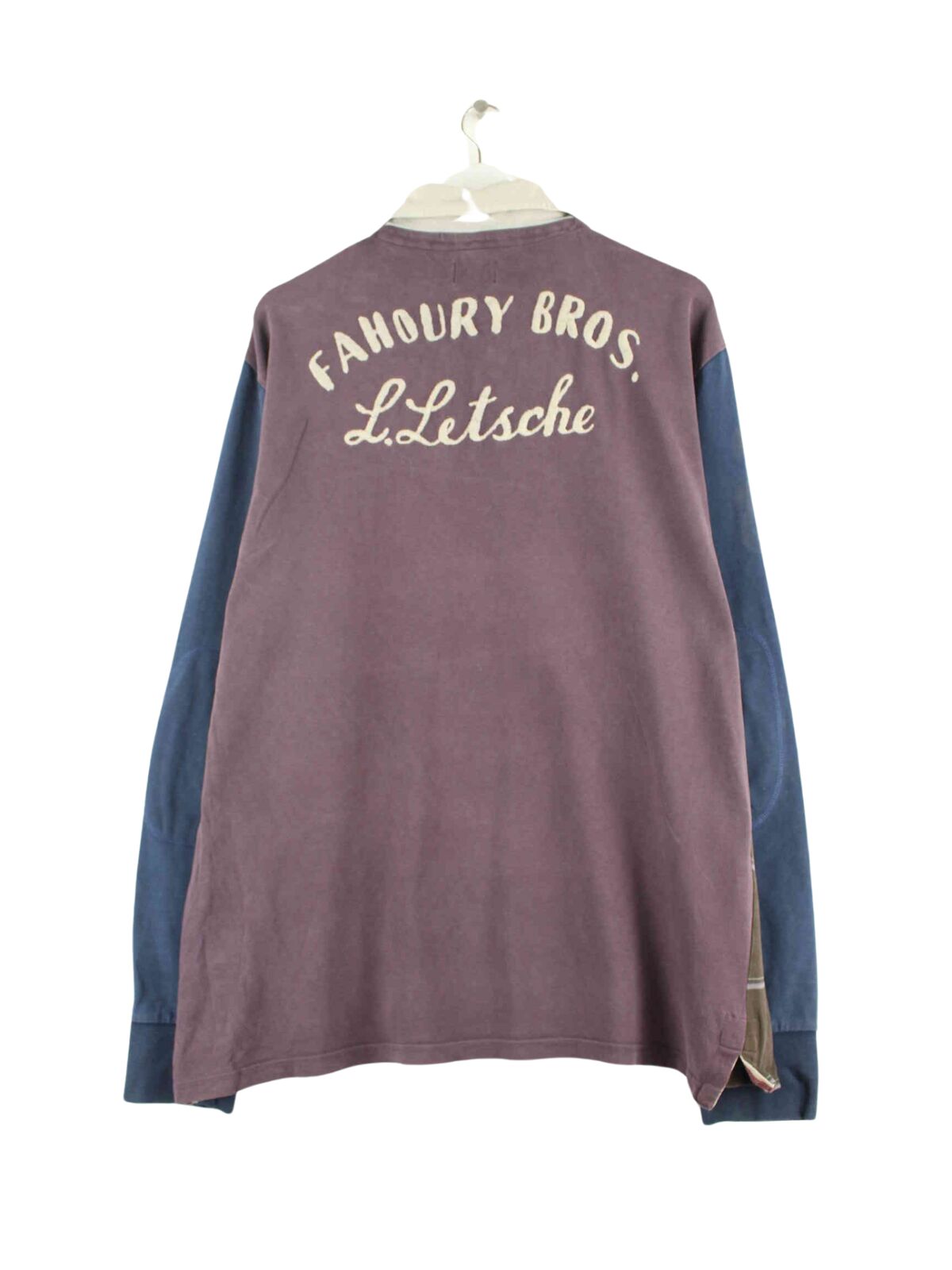 Replay 90s Vintage Embroidered Langarm Polo Blau XXL (back image)