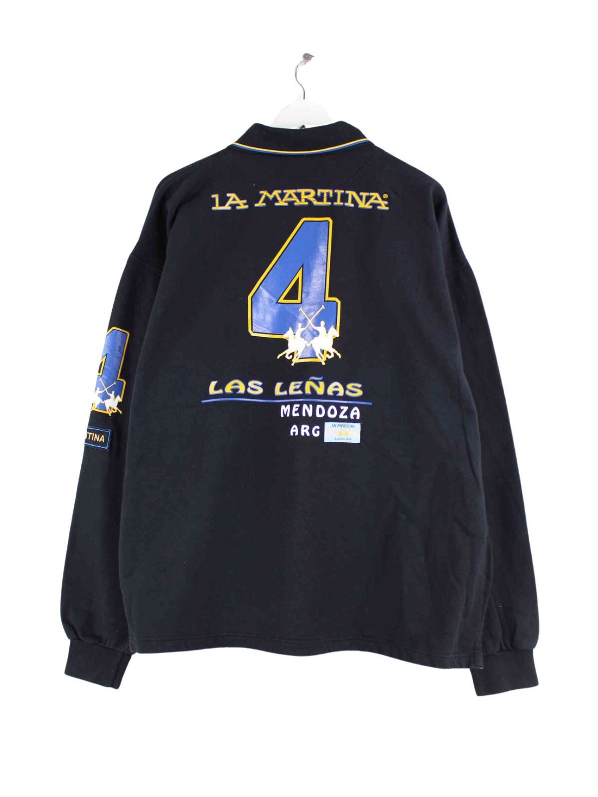 La Martina Las Lenas Print Polo Sweater Schwarz XL (back image)