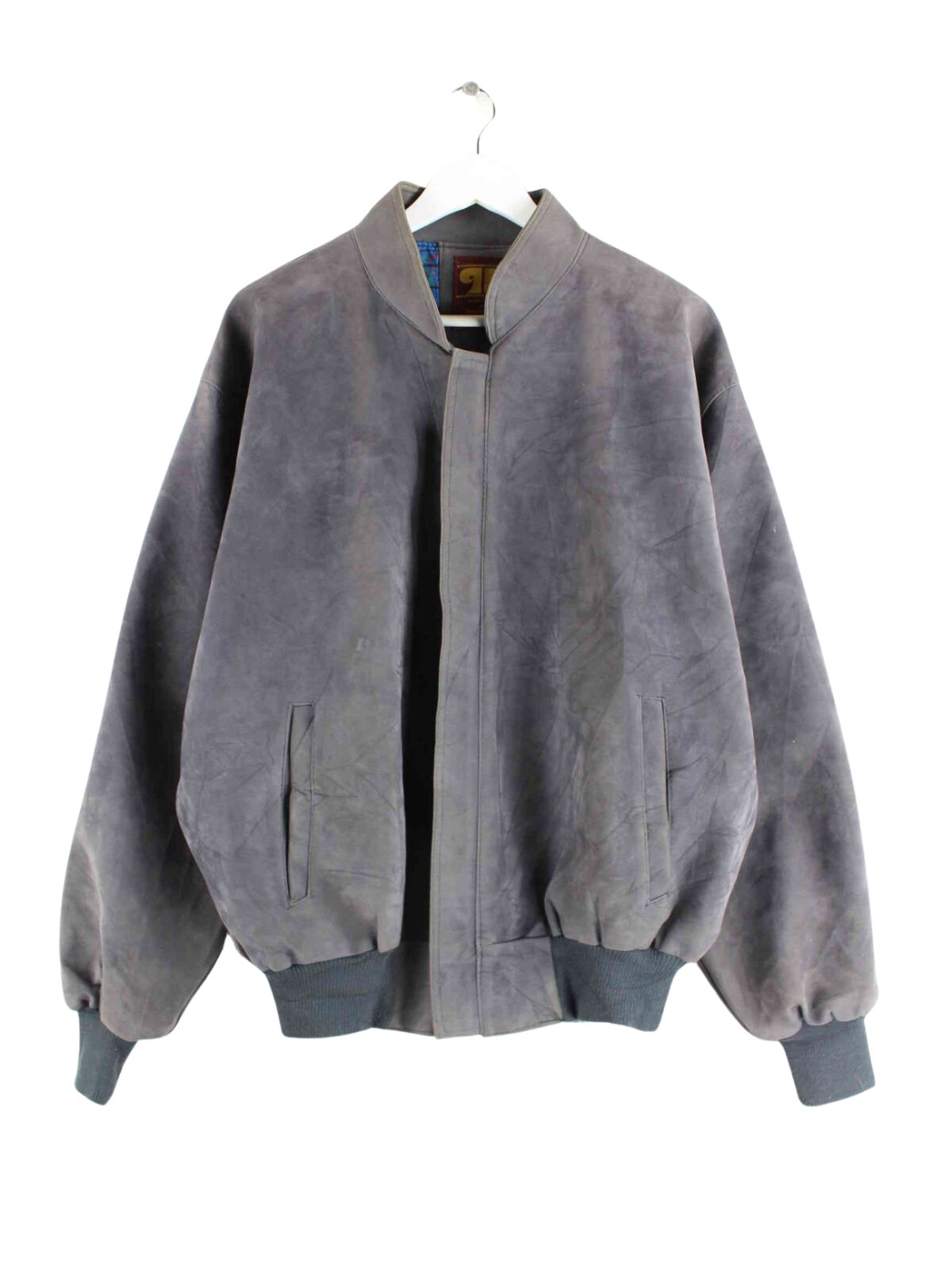 Pervin & Co Leder Bomber Jacke Grau XL (front image)