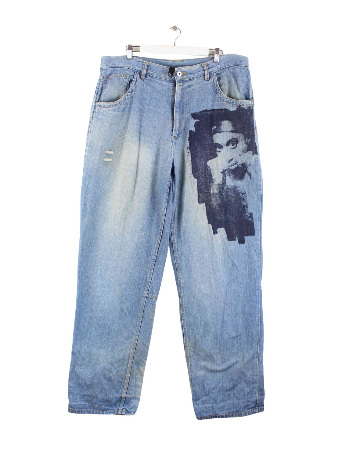 Makaveli y2k 2Pac Print Jeans Blau (front image)