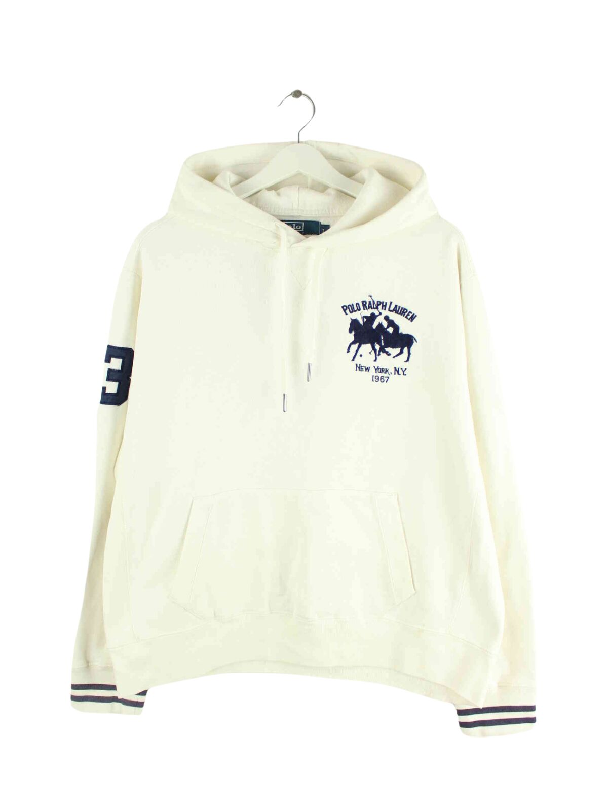 Ralph Lauren 90s Vintage Embroidered Hoodie Weiß L (front image)