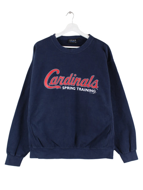 Gear for Sports 90s Vintage Springfield Cardinals Print Heavy Sweater Blau L