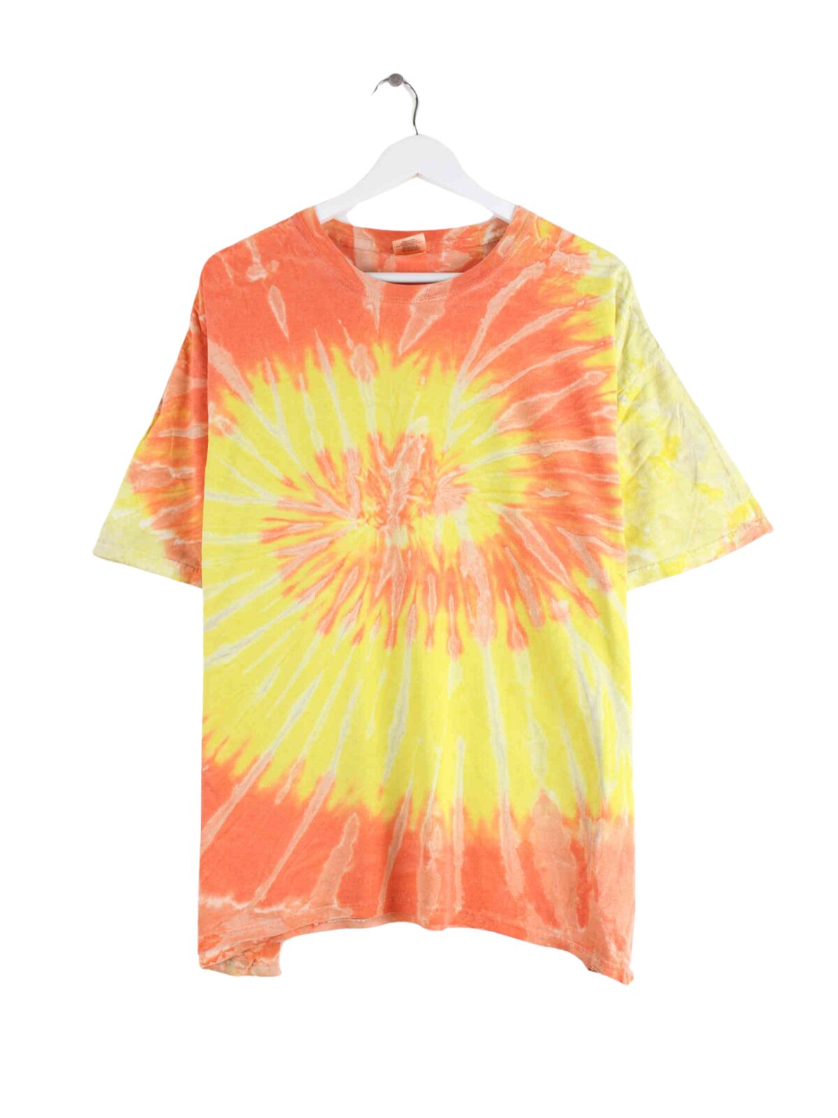 Gildan Heavy Cotton Tie Dye T-Shirt Gelb XL (front image)