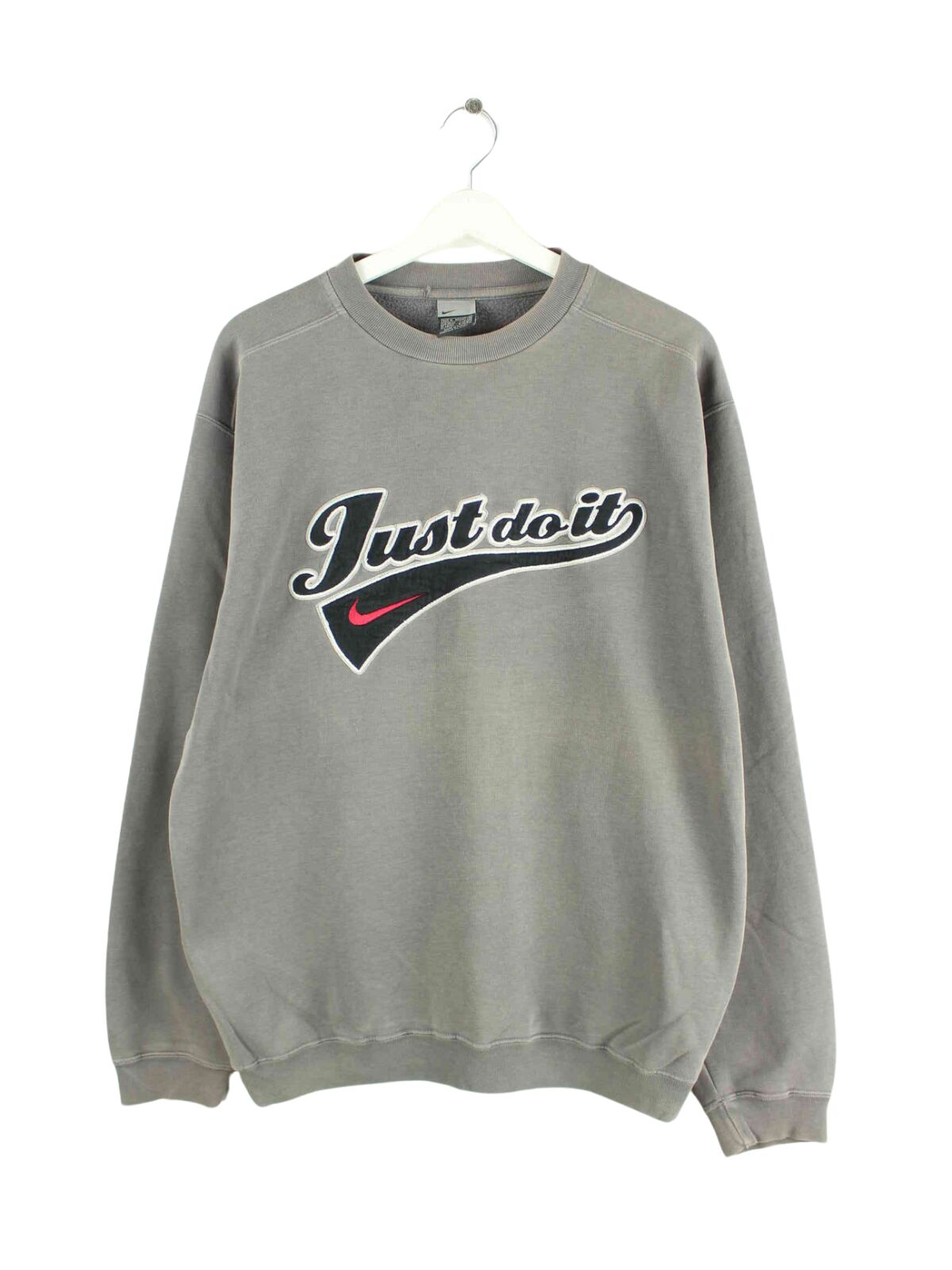 Nike y2k Just Do It Embroidered Faded Sweater Grau M (front image)
