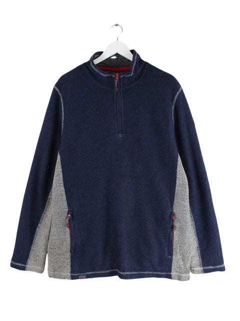 Weird Fish Knit Half Zip Sweater Blau XXL