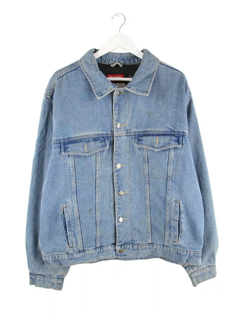 Wrangler 00s Painted Jeans Jacke Blau XL