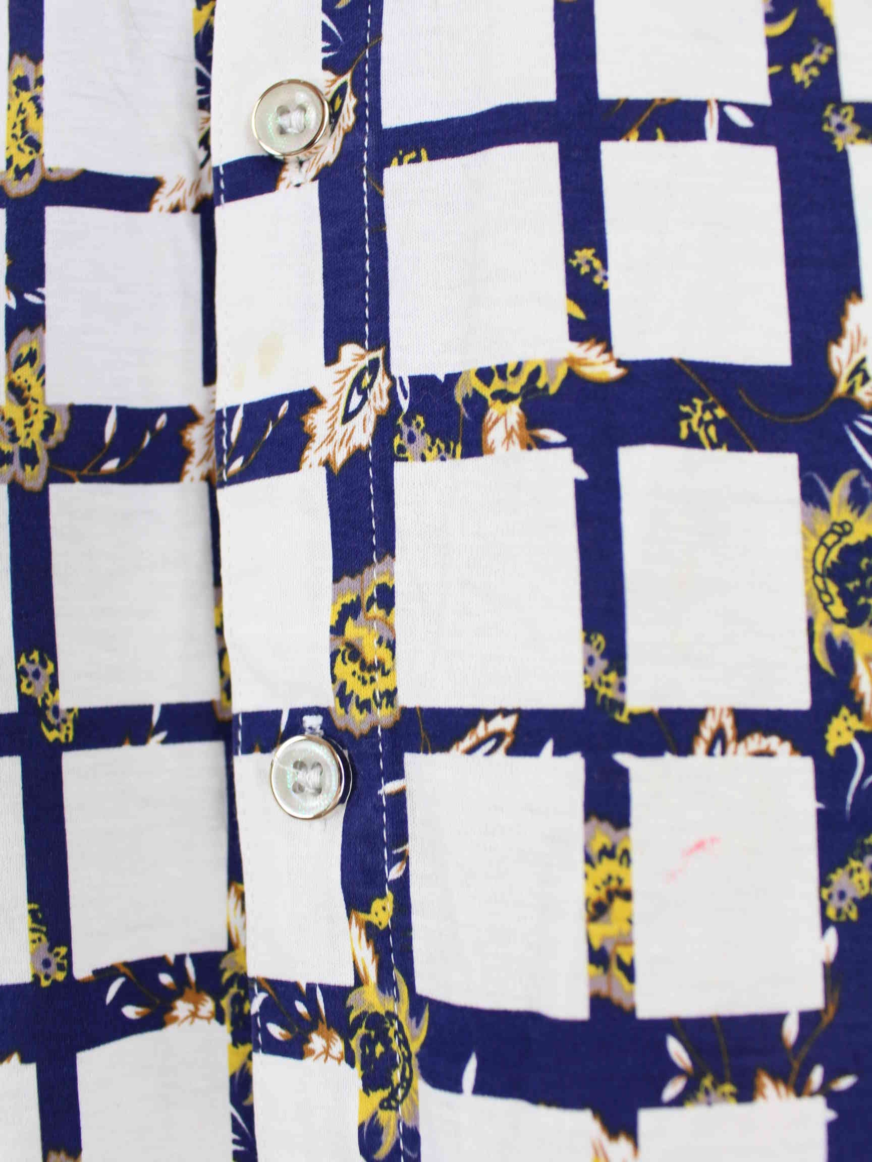 Vintage 00s Pattern Kurzarm Hemd Weiß M (detail image 3)