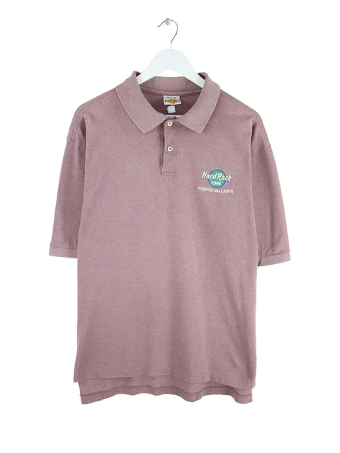Hard Rock Cafe 90s Vintage Puerto Vallarta Polo Rot L