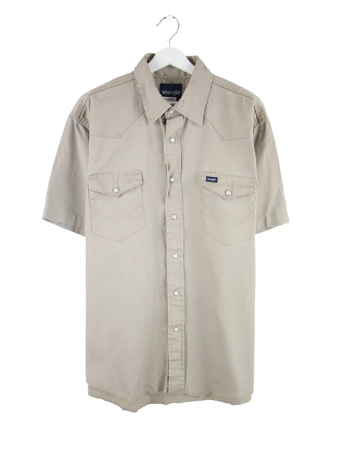 Wrangler 90s Vintage Kurzarm Hemd Grau XL