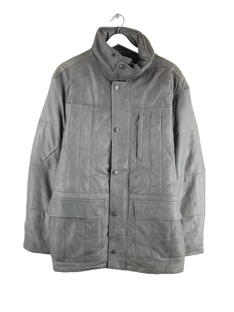 Pierre Cardin 00s Leder Jacke Grau L