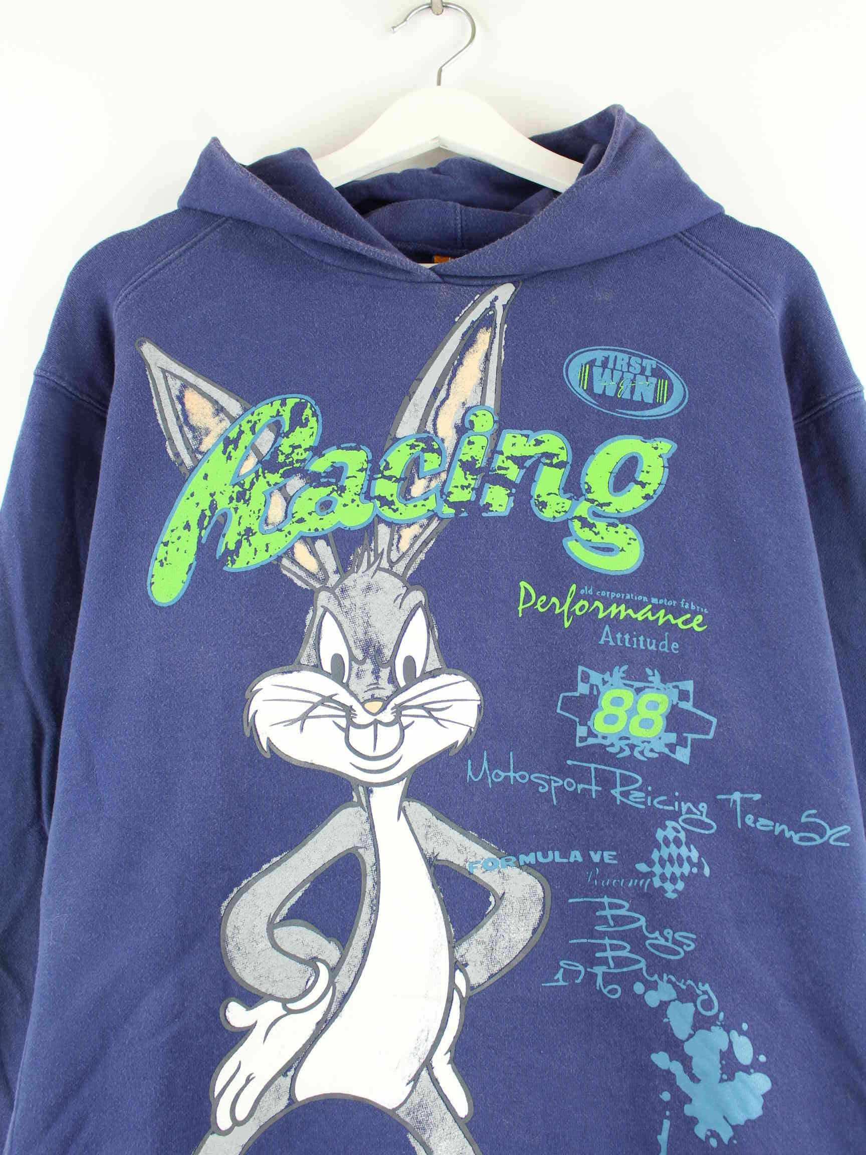 Looney Tunes y2k Bugs Bunny Racing Print Hoodie Blau (detail image 1)