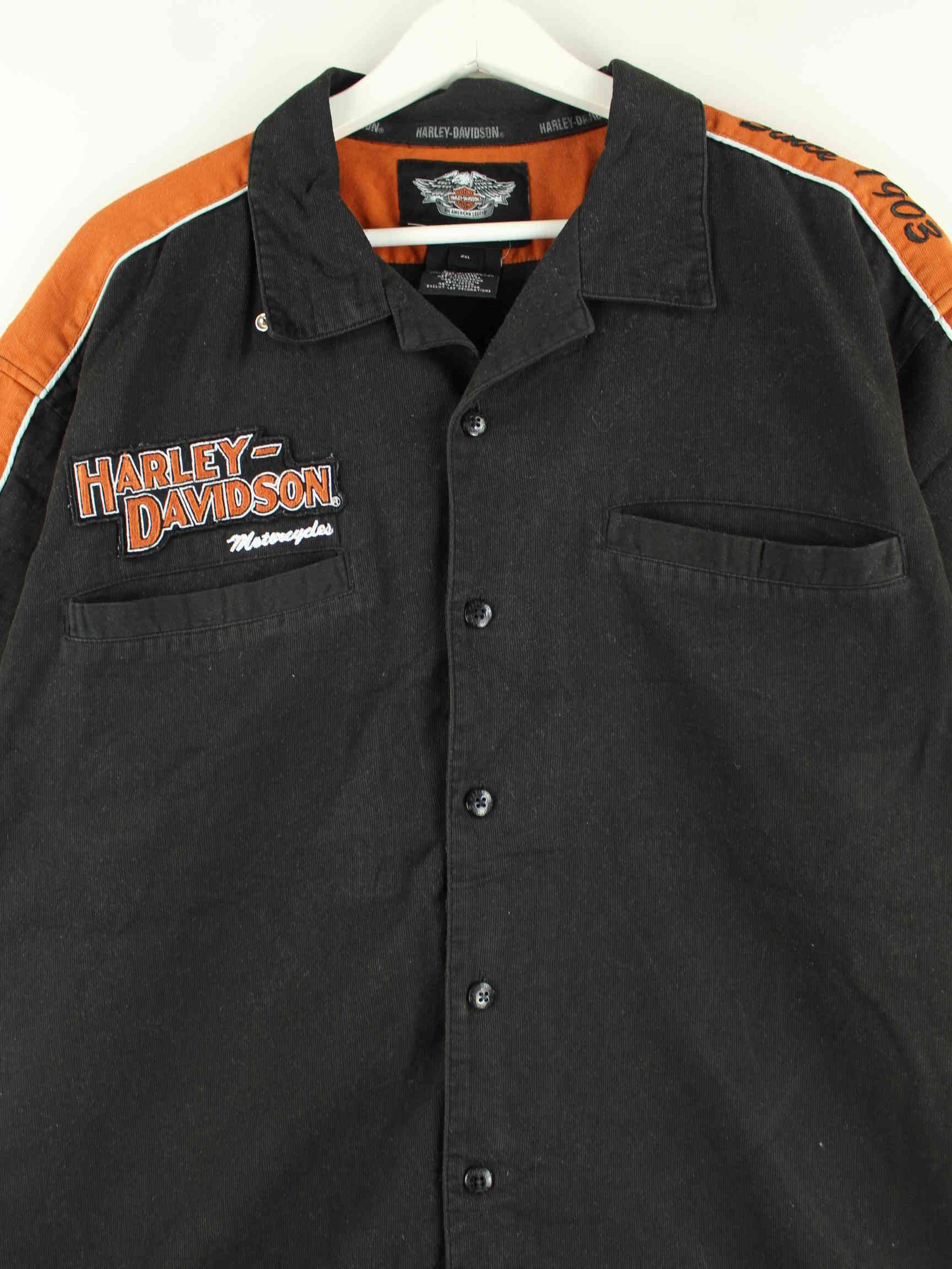 Harley Davidson y2k Embroidered Short Sleeve Hemd Schwarz XXL (detail image 1)
