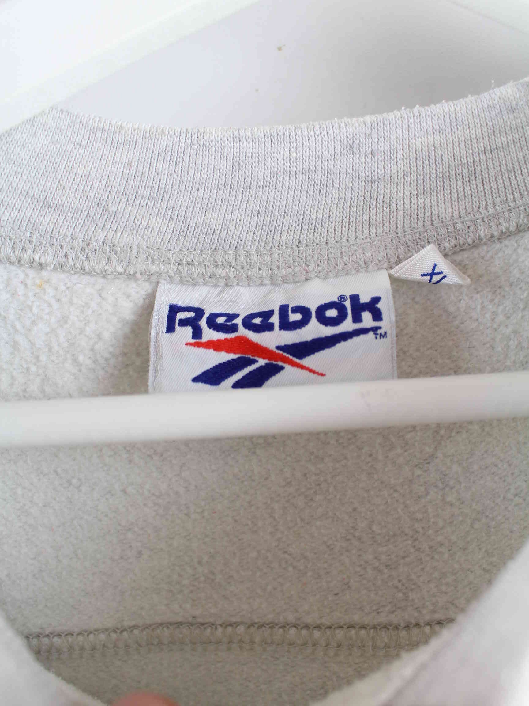 Reebok 90s Vintage Embroidered Sweater Grau L (detail image 4)