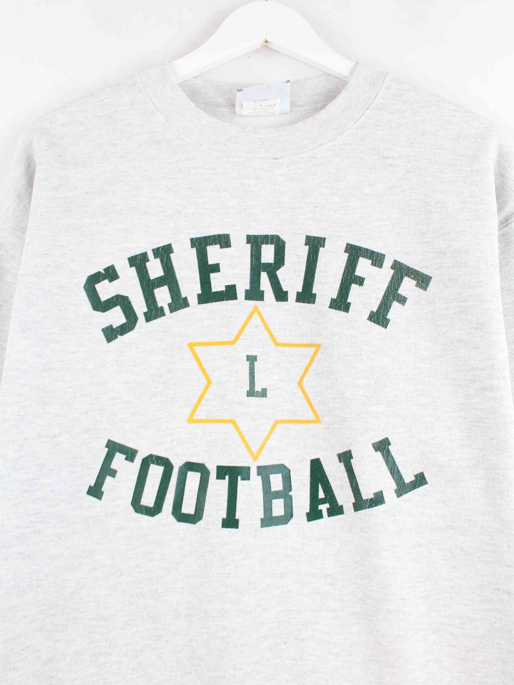 Lee 00s Sheriff Football Print Sweater Grau L (detail image 1)