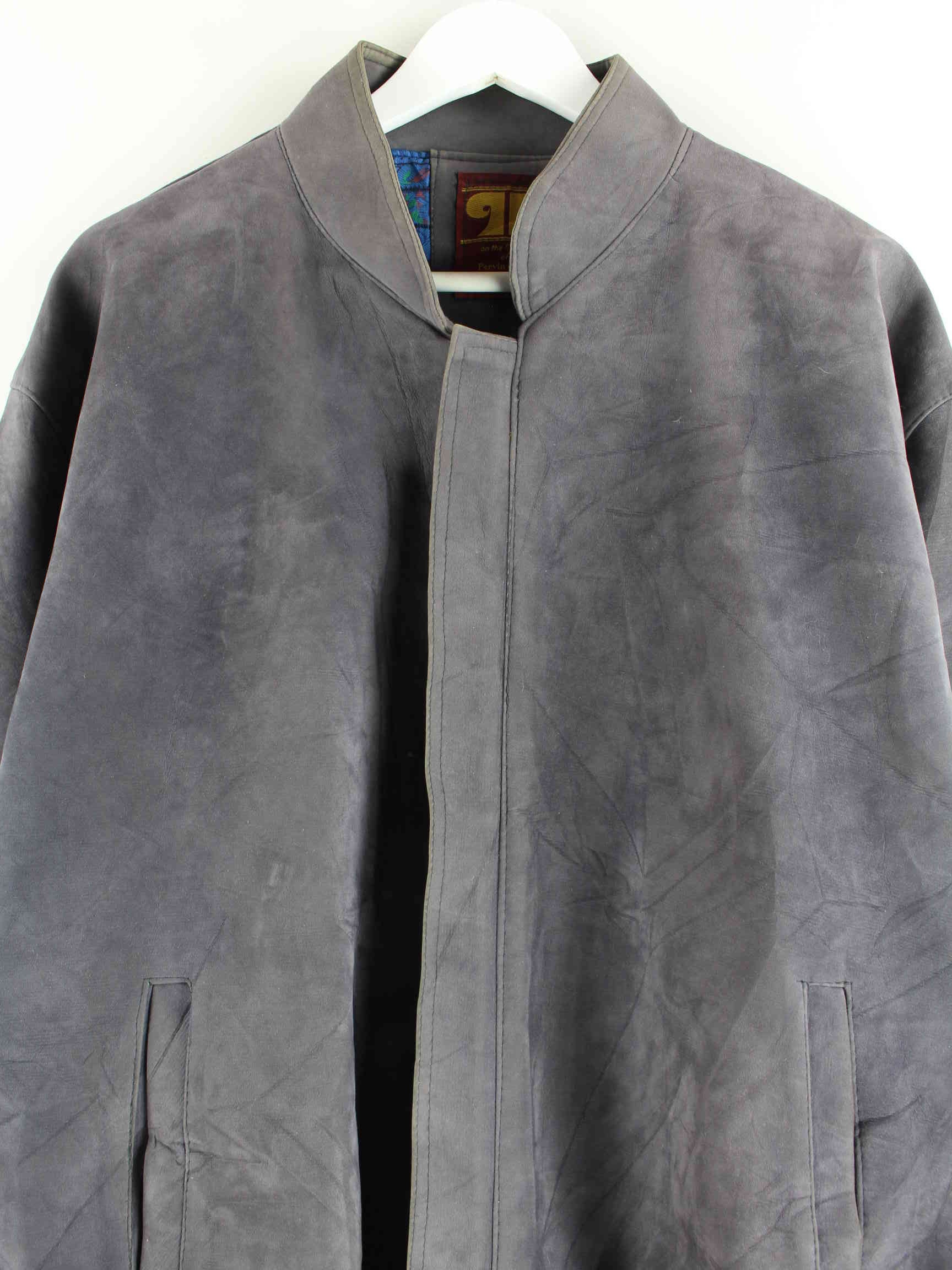 Pervin & Co Leder Bomber Jacke Grau XL (detail image 1)