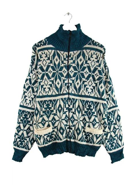 Vintage 90s Strickjacke Grün L