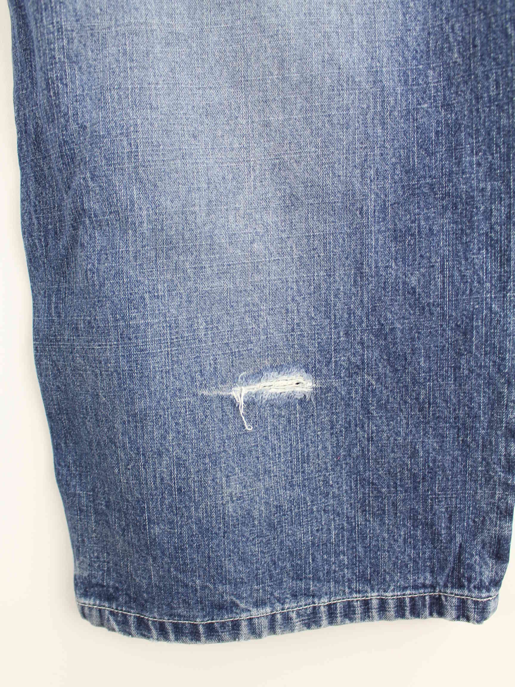 Vintage y2k Embroidered Baggy Jeans Blau (detail image 3)