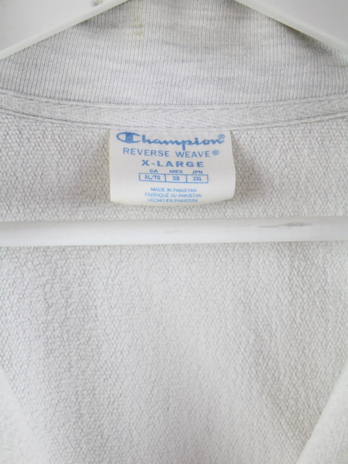 Champion Sweater Grau XL – Etikett
