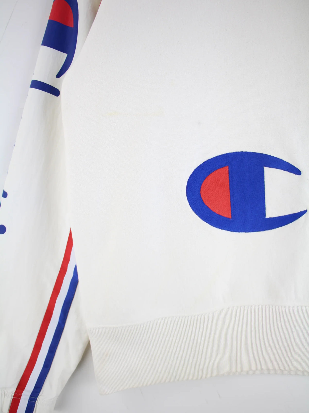 Champion Sweater Weiß L – Etikett