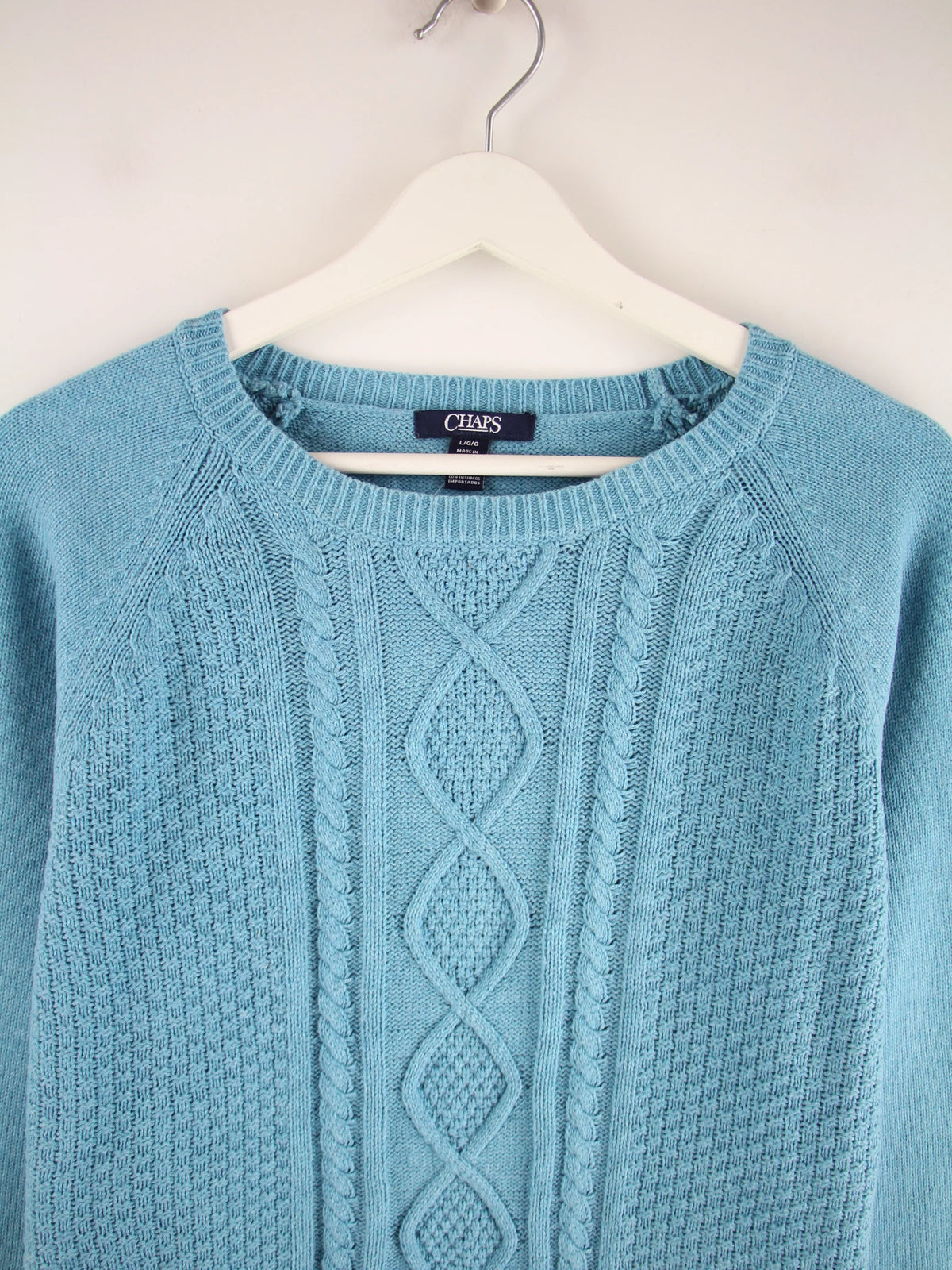 Chaps by Ralph Lauren Pullover Blau L – Detailansicht Vorderseite