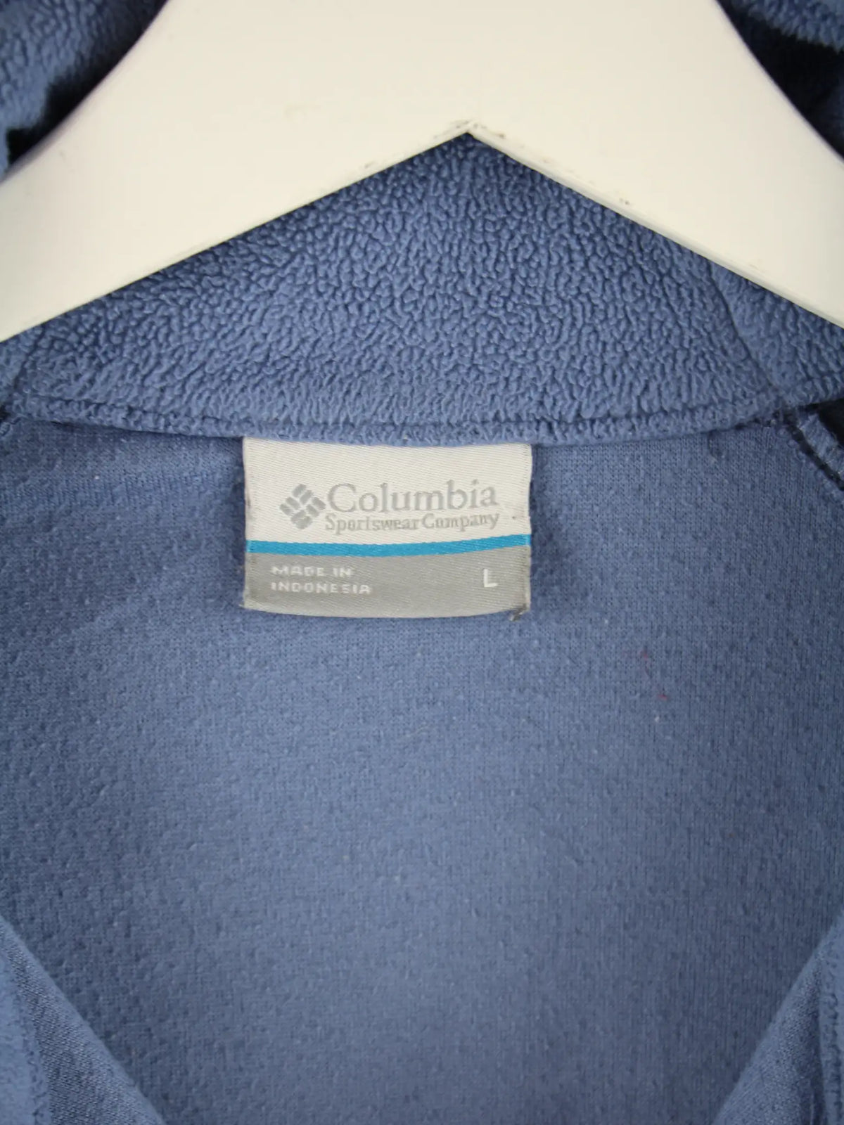 Columbia Fleece Blau L – Etikett