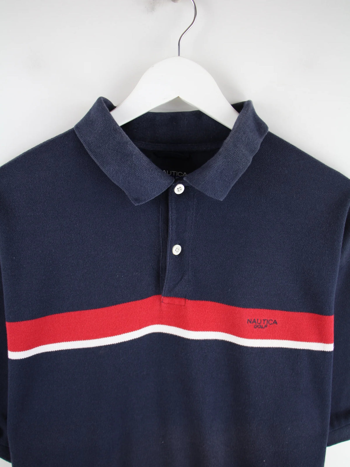 Nautica Polo Blau XL – Detailansicht Vorderseite