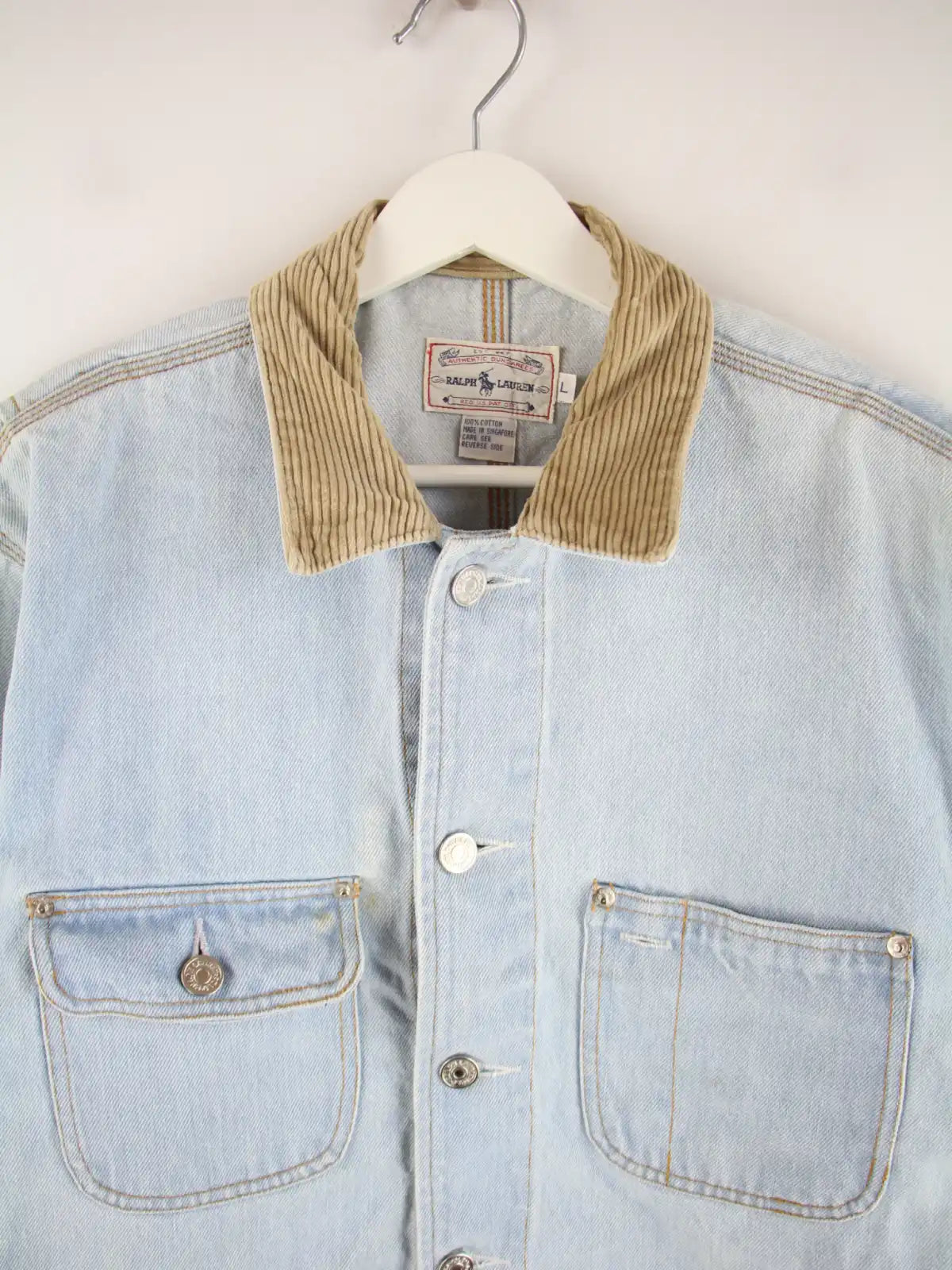 Ralph Lauren Jeansjacke Blau L – Detailansicht Vorderseite