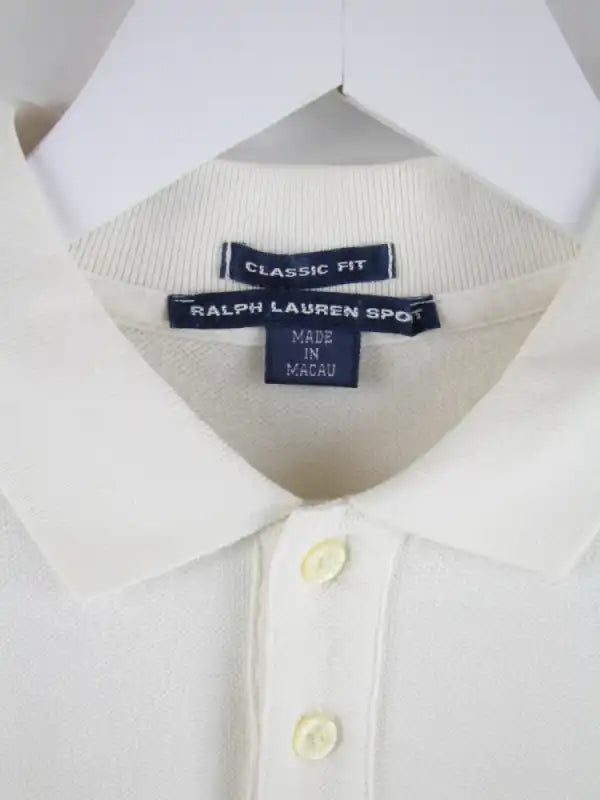 Ralph Lauren Polo Weiß M – Detailansicht Vorderseite