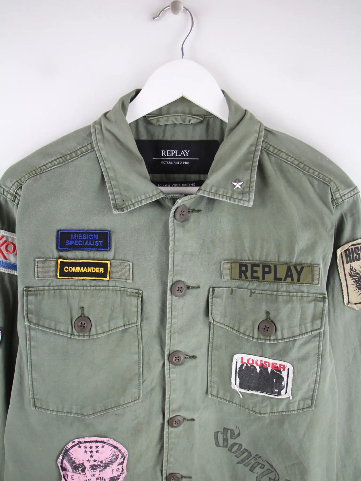 Replay Leichte Jacke Grün M – Detailansicht Vorderseite