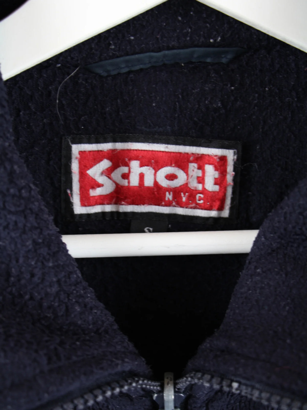 Schott Fleece Blau L – Etikett