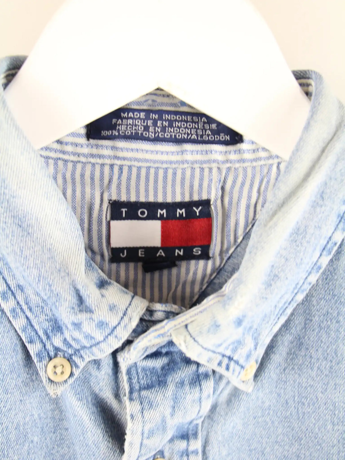 Tommy Hilfiger Freizeit Hemd Blau S – Etikett