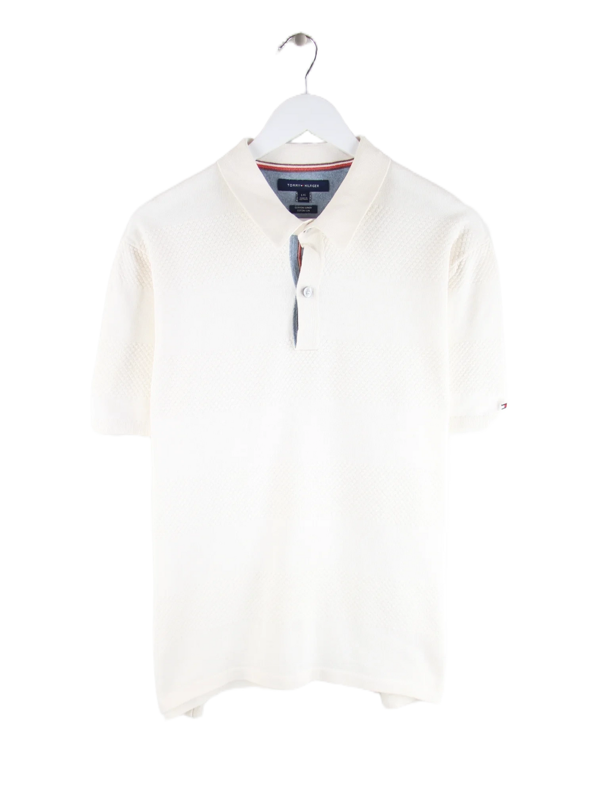 Tommy Hilfiger Polo Weiß L – Vorderseite