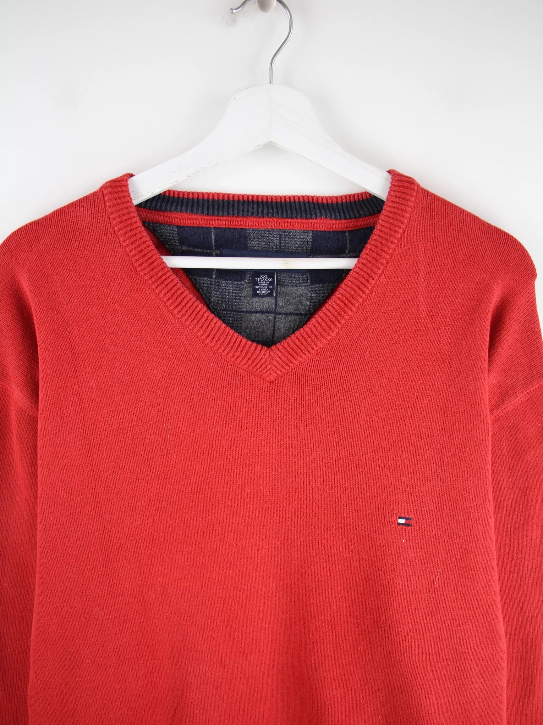 Tommy Hilfiger Pullover Rot XXL – Detailansicht Vorderseite
