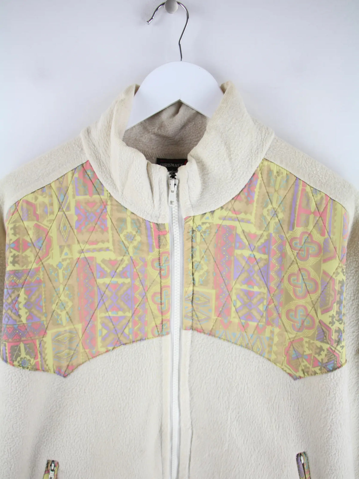 Vintage Fleece Beige M – Detailansicht Vorderseite