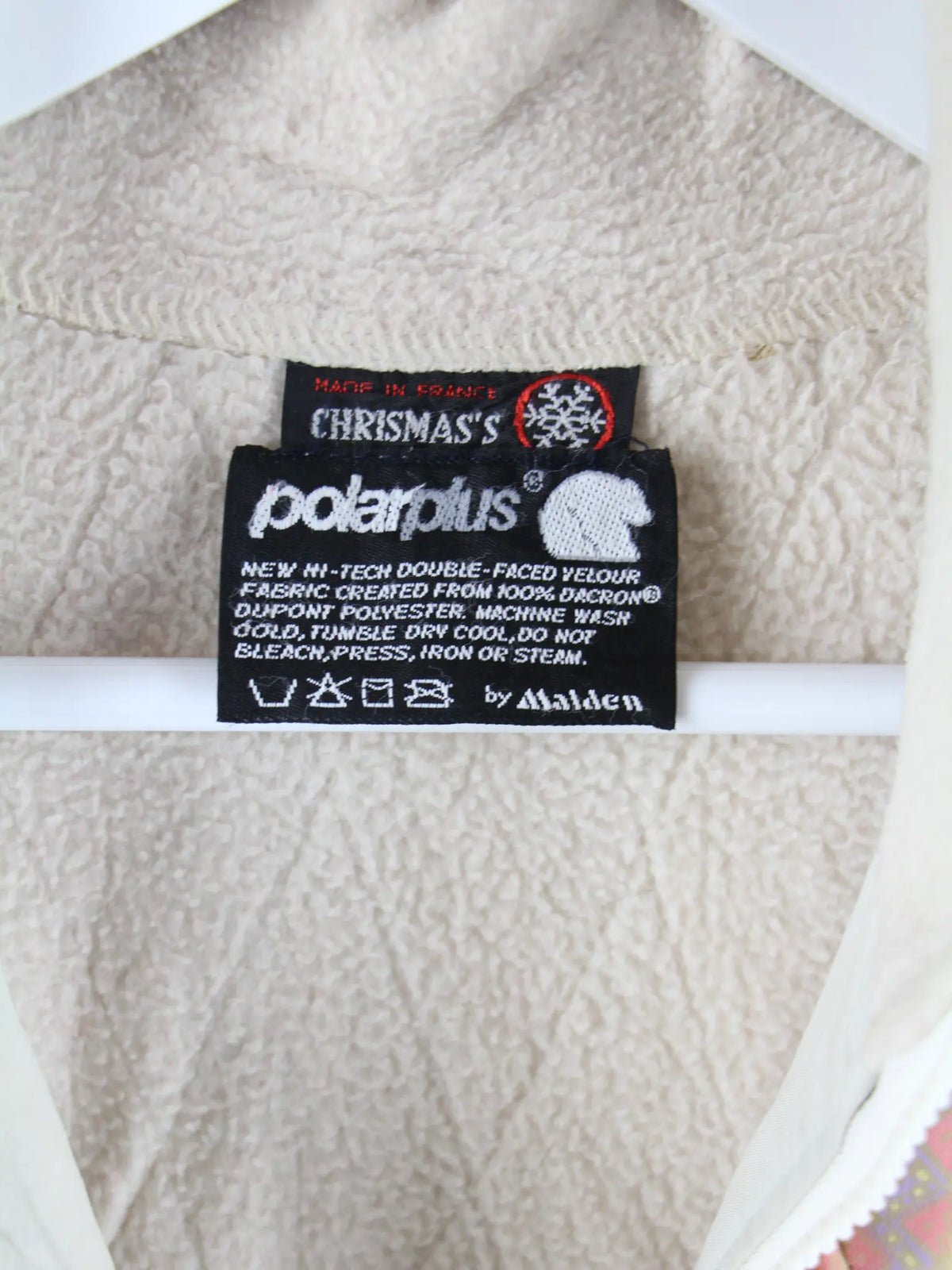 Vintage Fleece Beige M – Etikett