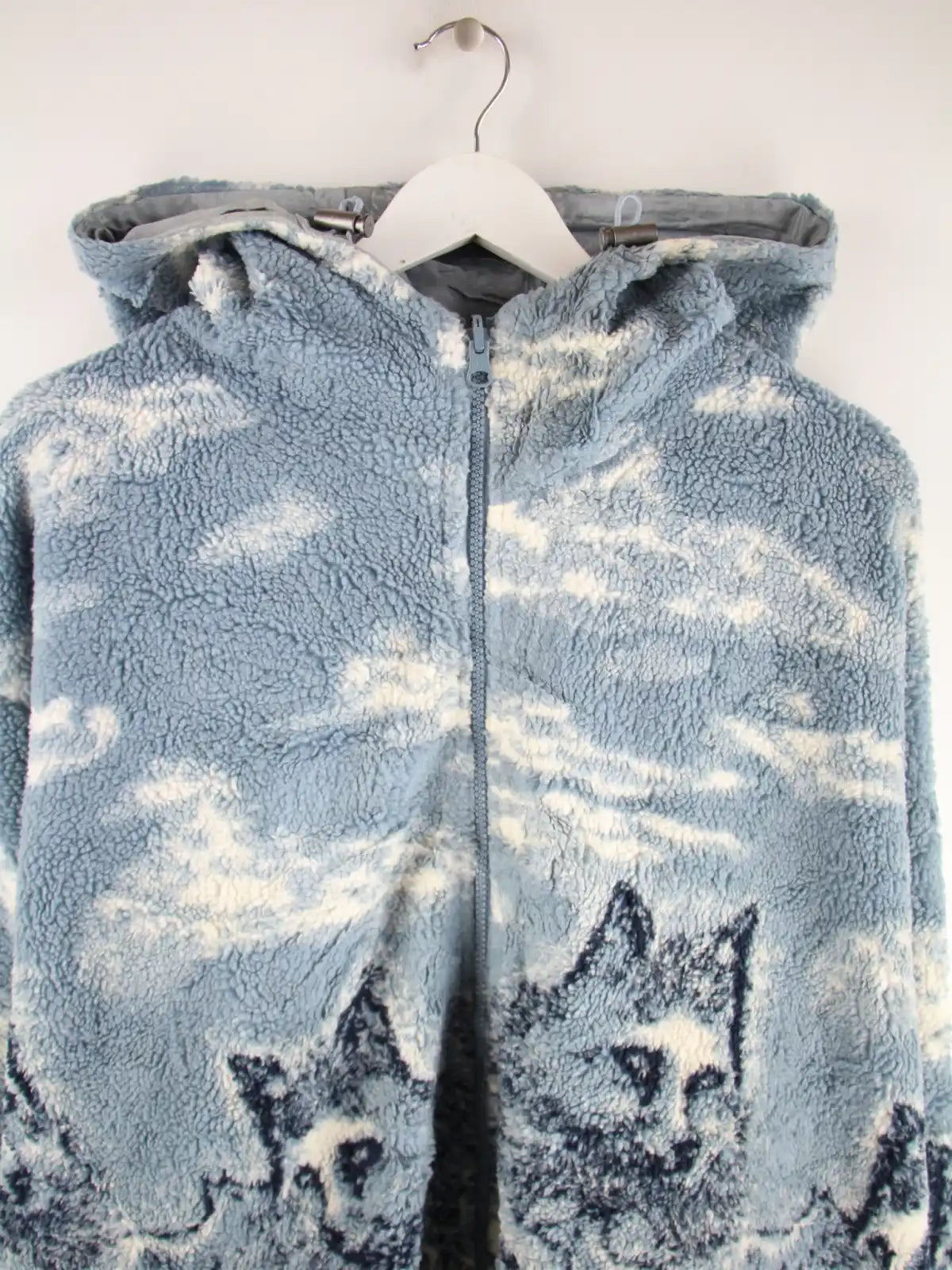 Vintage Fleece Blau 4XL – Detailansicht Vorderseite