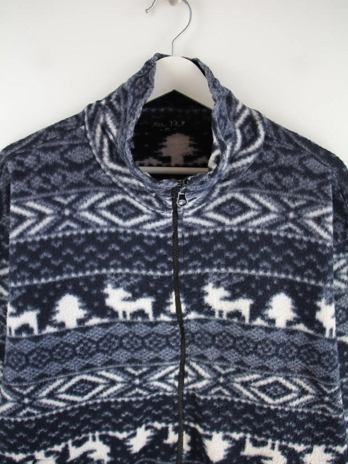 Vintage Fleece Blau XL – Detailansicht Vorderseite