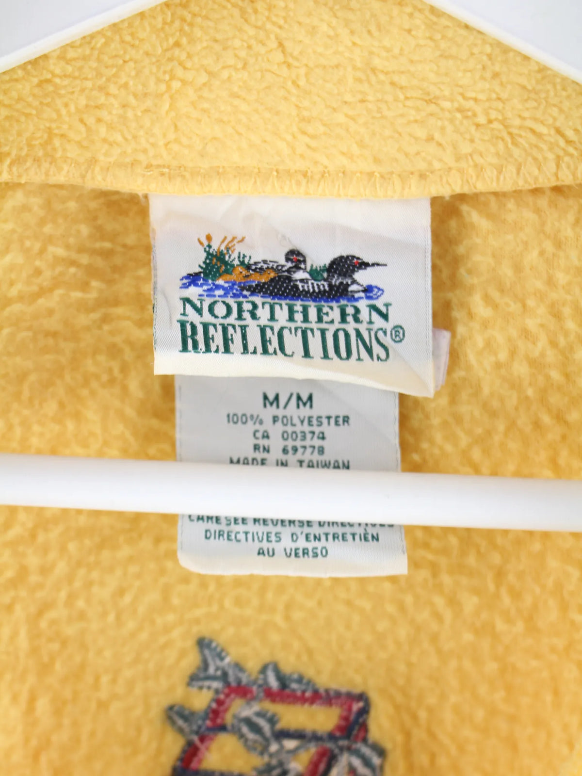 Vintage Fleece Gelb M – Etikett