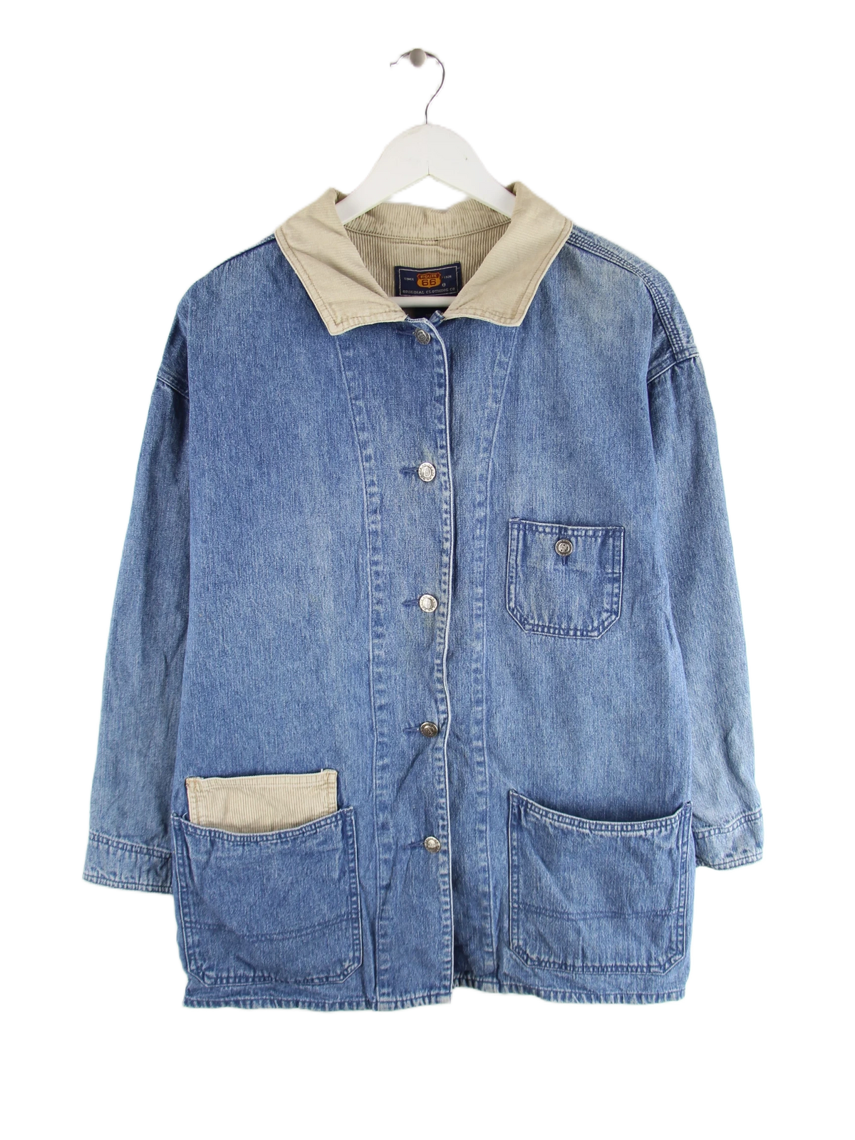 Vintage Jacke Blau S – Vorderseite